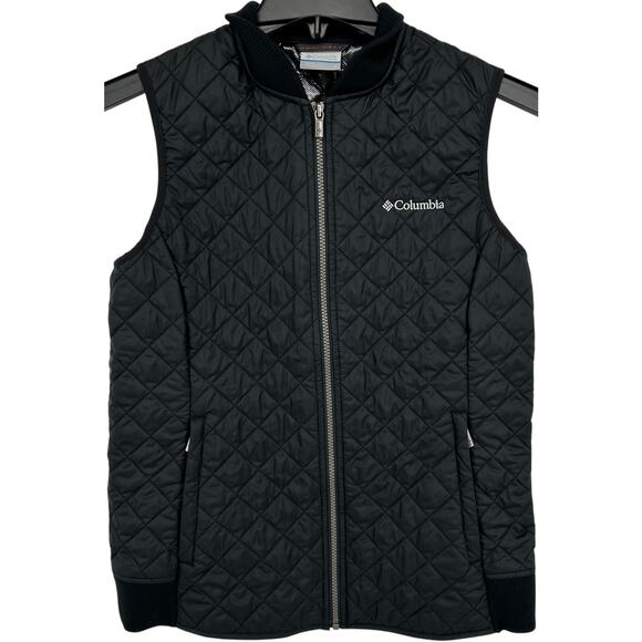 Women's Black Columbia Insulated Omni Heat Quilted Puffer Vest Sz Medium - Picture 1 of 7